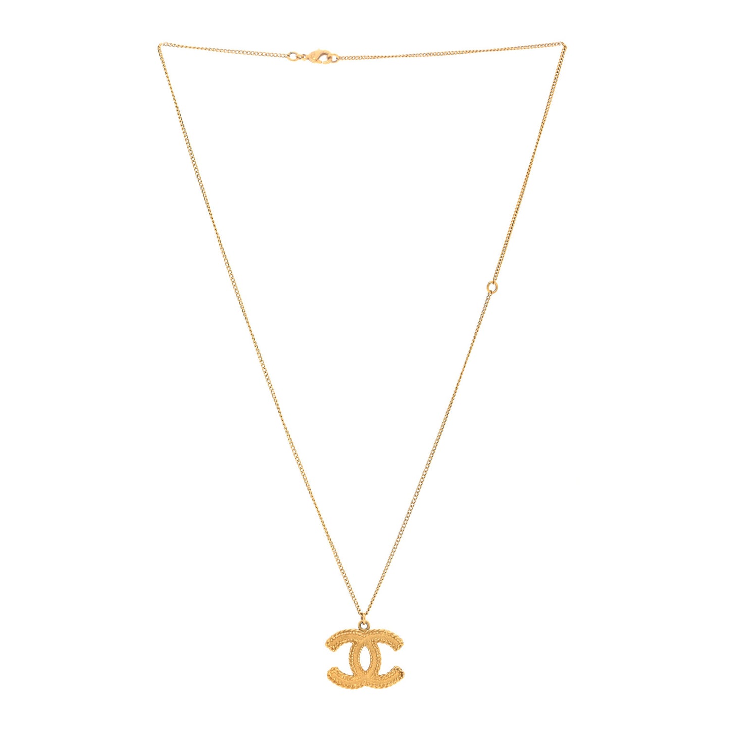 Metal CC Necklace Matte Gold