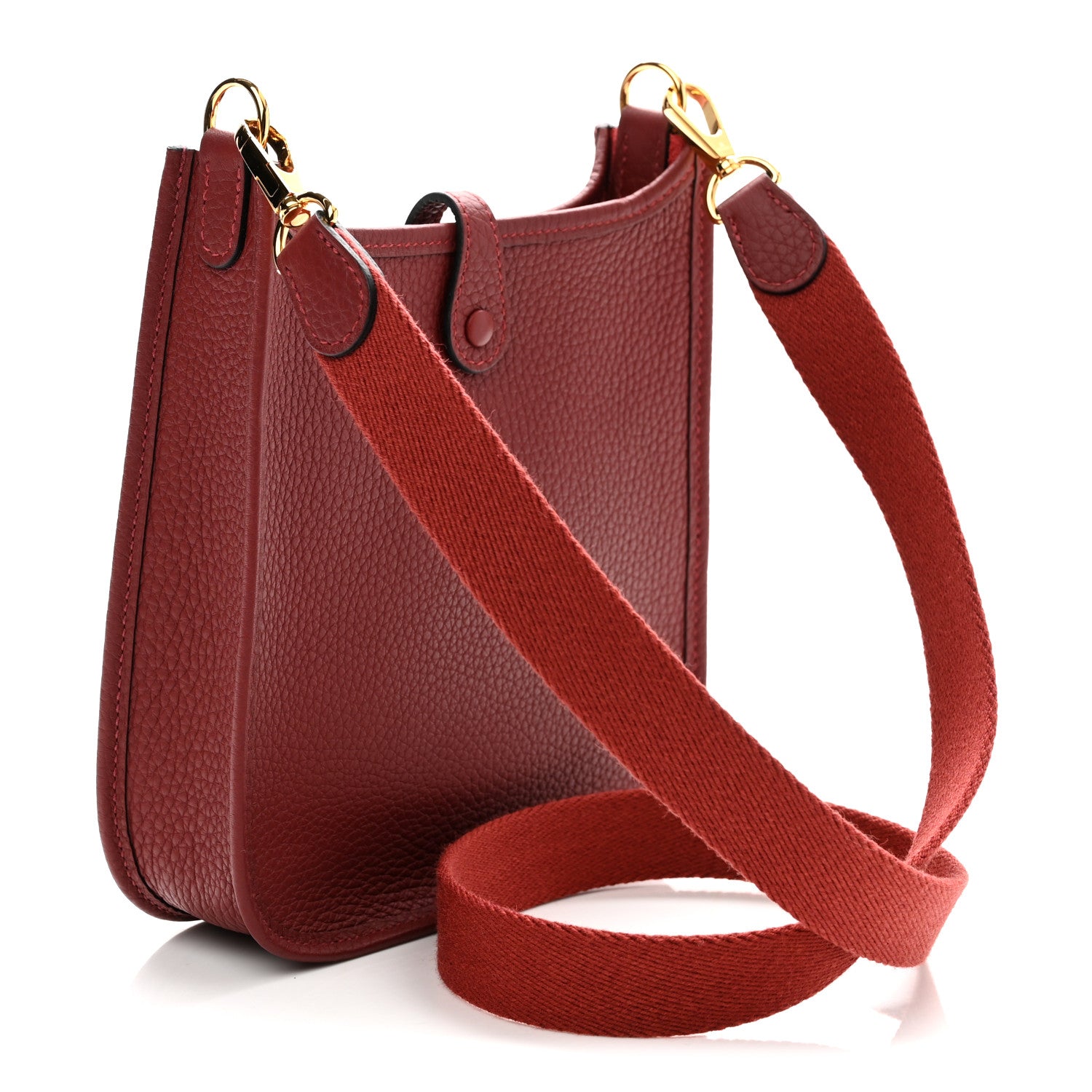 Hermes Taurillon Clemence Evelyne TPM Rouge H 3 of 11