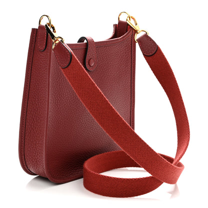 Hermes Taurillon Clemence Evelyne TPM Rouge H 3 of 11