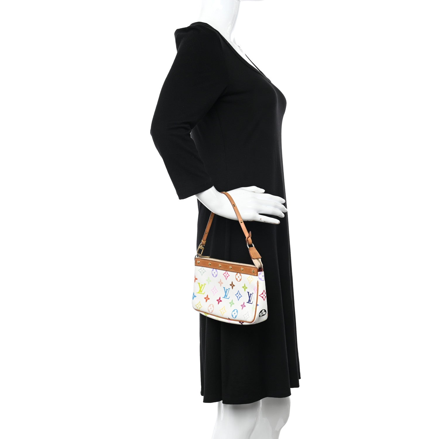 Louis Vuitton Monogram Multicolor Pochette Accessories White 2 of 10