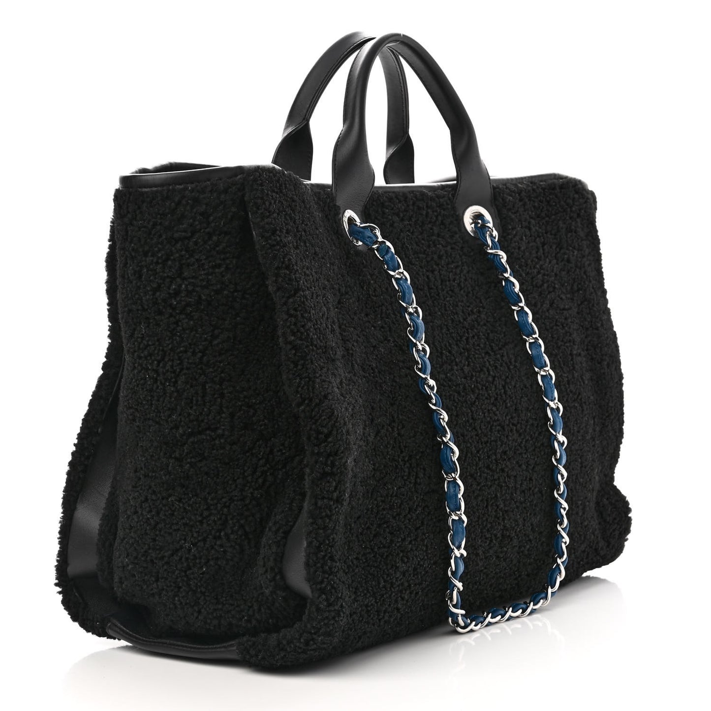 Shearling Large Deauville Tote Black