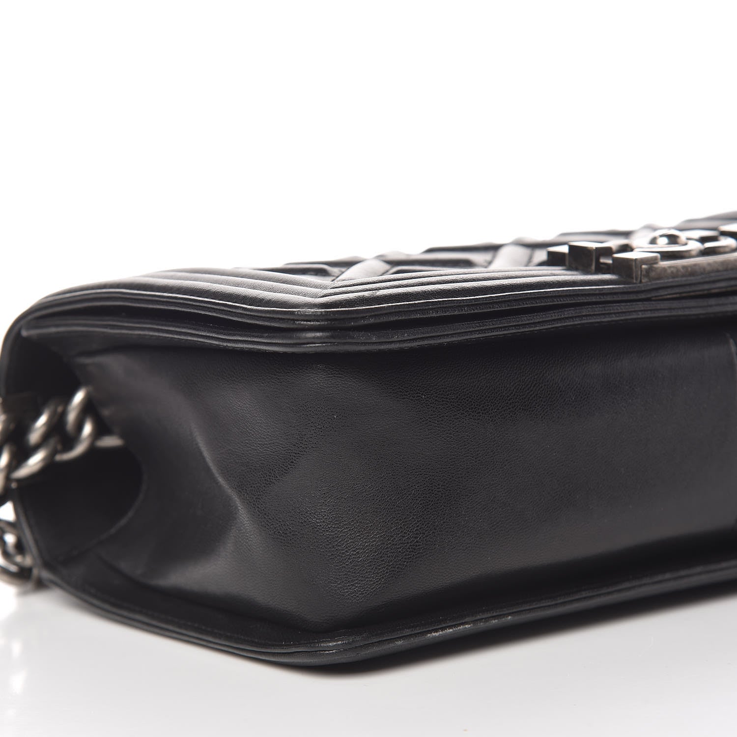 Chanel Lambskin Stitched Medium Boy Flap Black 8 of 24