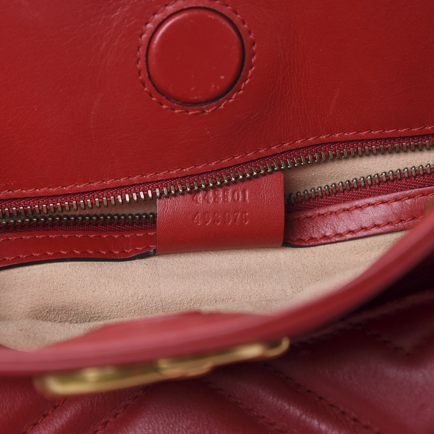 Gucci Calfskin Matelasse Medium GG Marmont Open Top Shoulder Bag Hibiscus Red 7 of 10