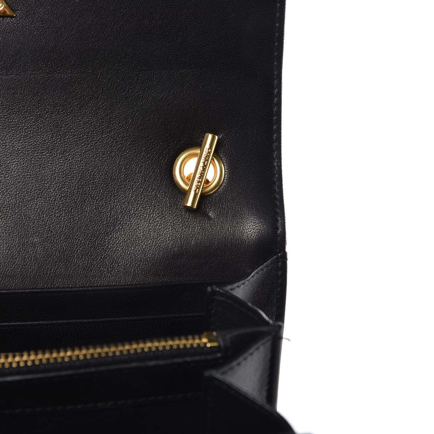 Lambskin Matelasse Monogram Vicky Chain Wallet Black