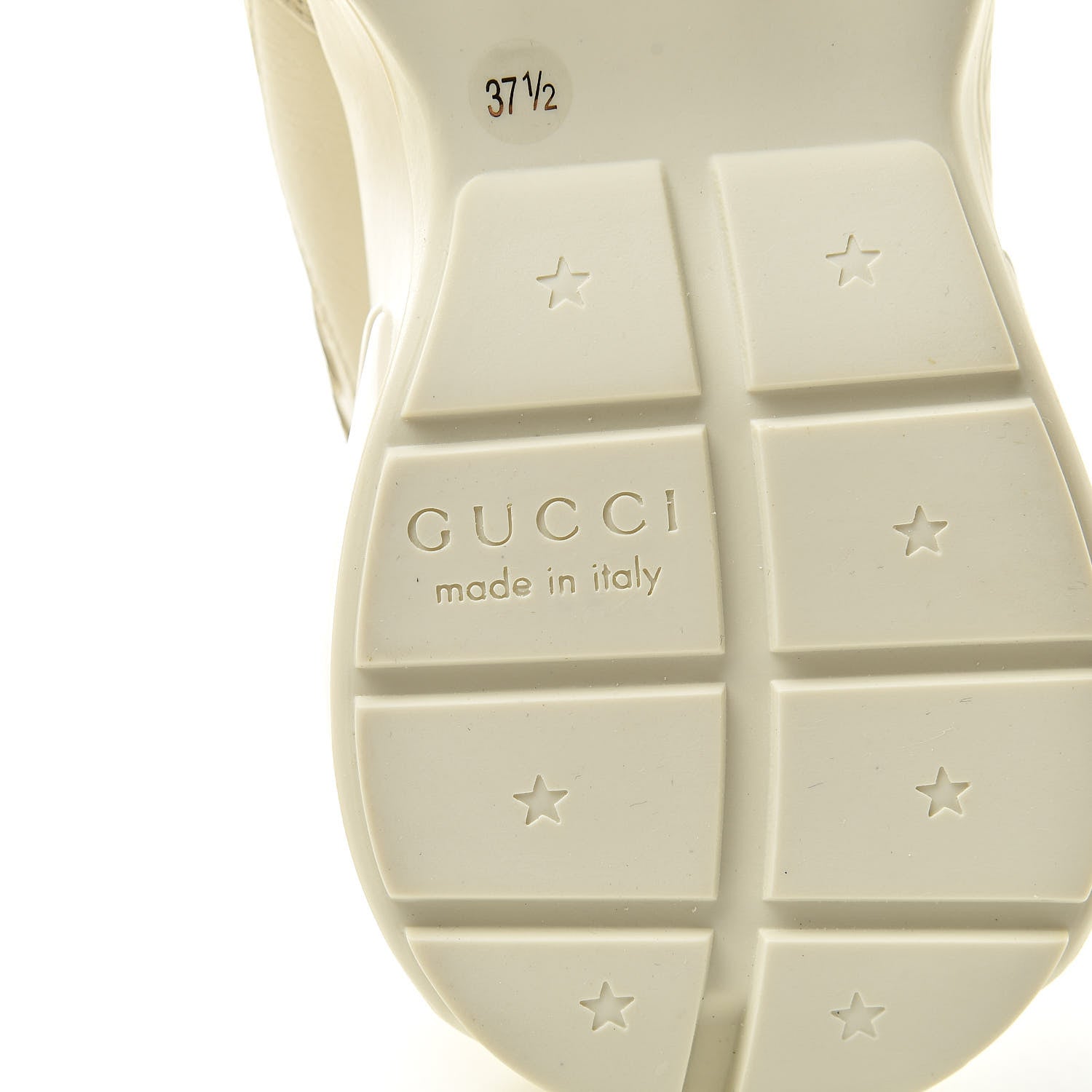 Gucci Calfskin Logo Womens Rhyton Sneakers 37.5 Ivory 6 of 8