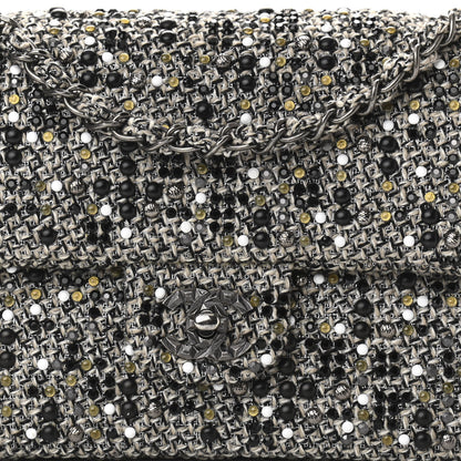 Chanel Crystal Tweed Quilted Medium Single Flap Black 8 of 11