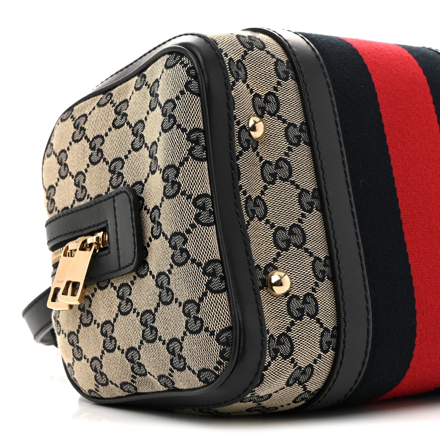 Monogram Vintage Web Small Boston Navy