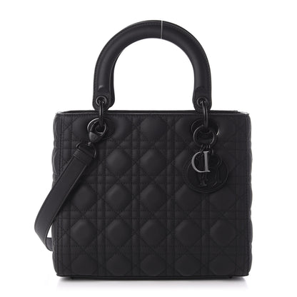 Christian Dior Ultra Matte Calfskin Cannage Medium Lady Dior Black 1 of 10