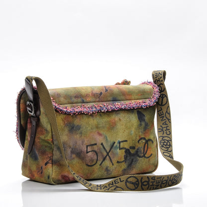Chanel Washed Toile Large Graffiti On The Pavements Messenger Khaki Multicolor 3 of 7