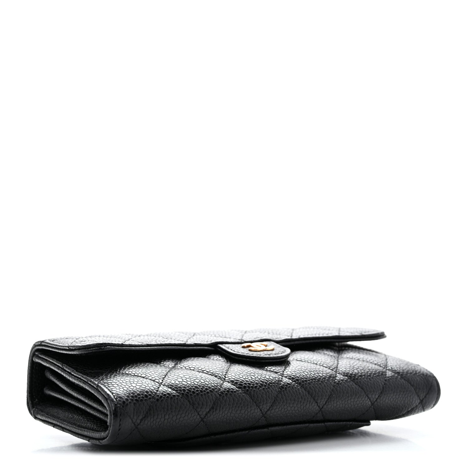 Chanel Caviar Quilted Large Gusset Flap Wallet Black 4 of 11