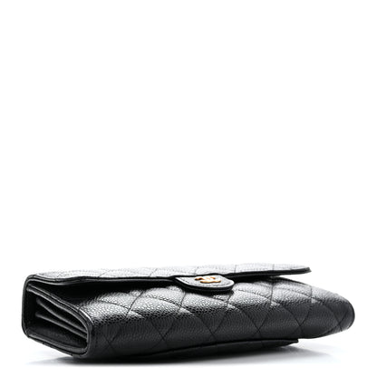 Chanel Caviar Quilted Large Gusset Flap Wallet Black 4 of 11
