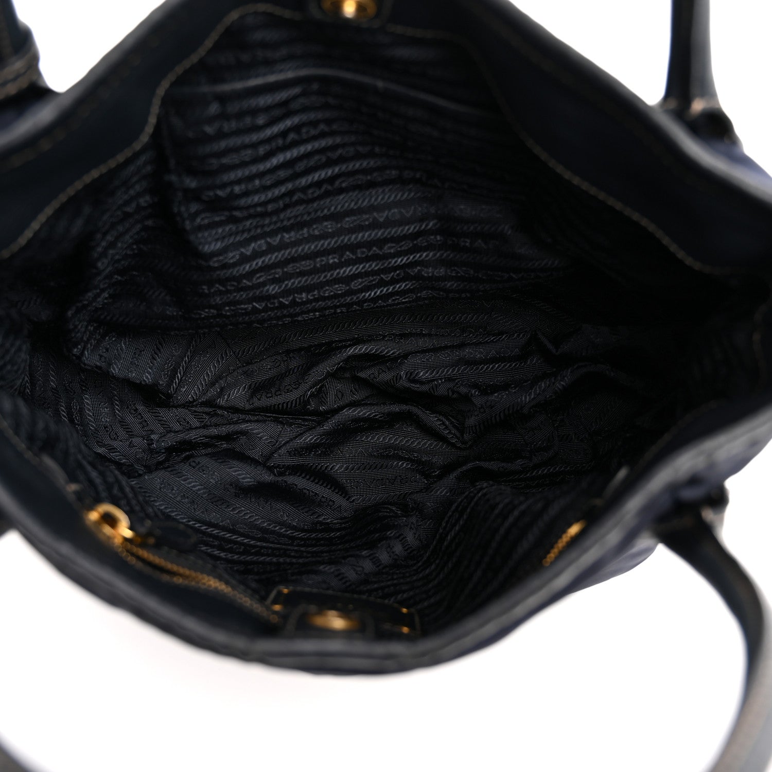 Prada Tessuto Nylon Vitello Daino Tote Bleu 5 of 15