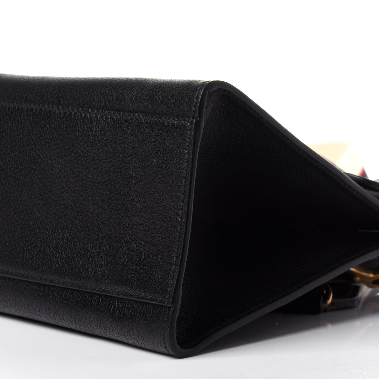 Gucci Grained Calfskin Web Crystal Butterfly Stripe Medium Totem Top Handle Bag Black 10 of 12