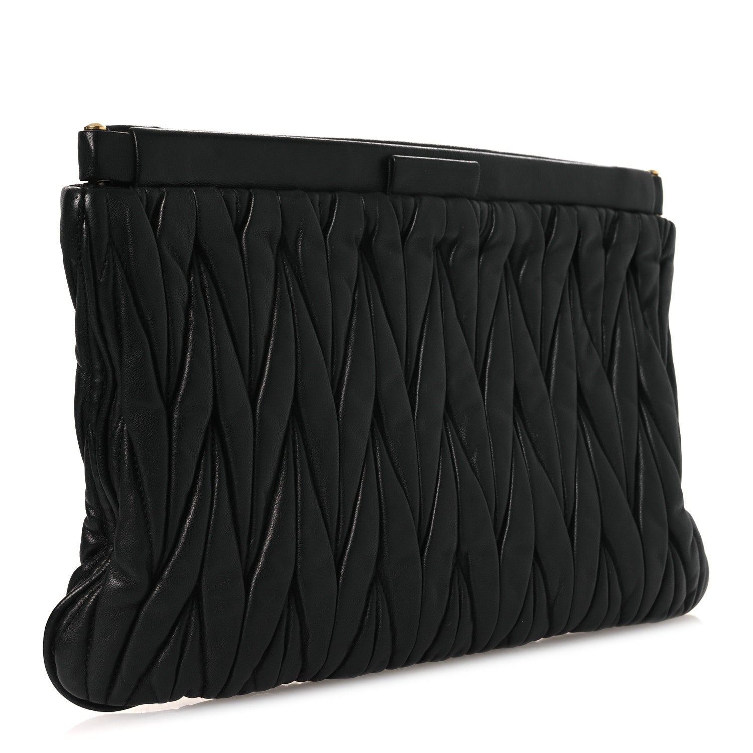 Miu Miu Nappa Matelasse Clutch Black 3 of 8