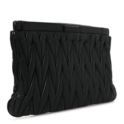 Miu Miu Nappa Matelasse Clutch Black 3 of 8
