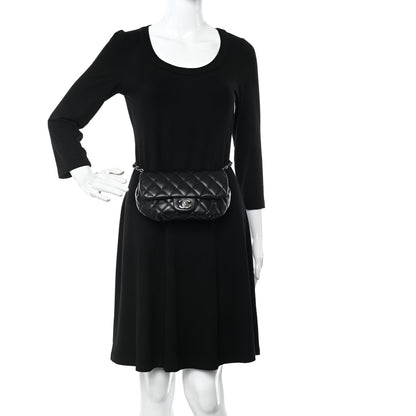 Chanel Calfskin Quilted CC Uniform Flap Belt Bag Black 2 of 15