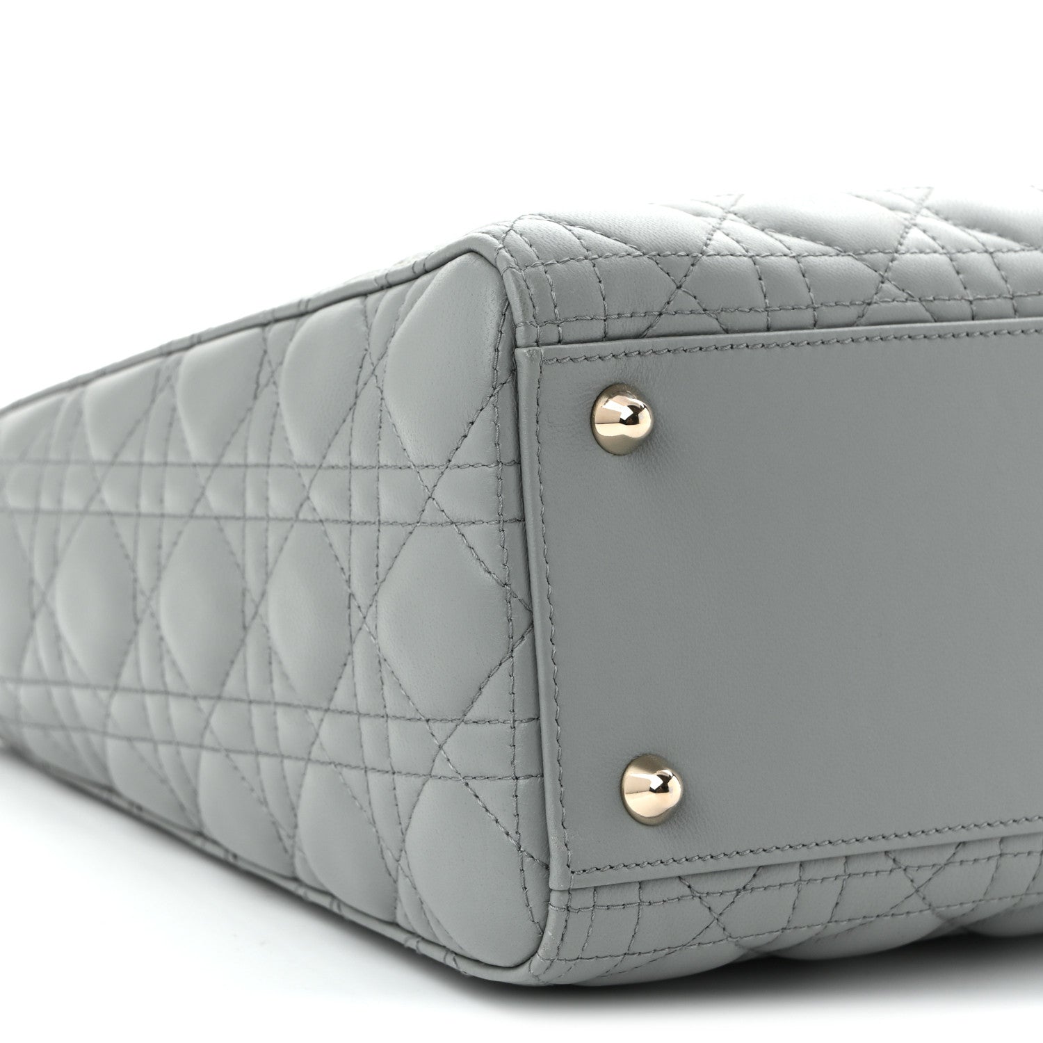 Christian Dior Lambskin Cannage Large Lady Dior Stone Grey 9 of 10