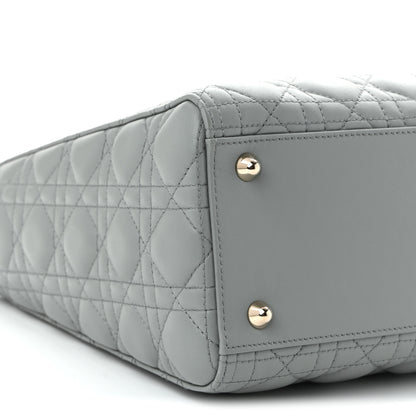 Christian Dior Lambskin Cannage Large Lady Dior Stone Grey 9 of 10