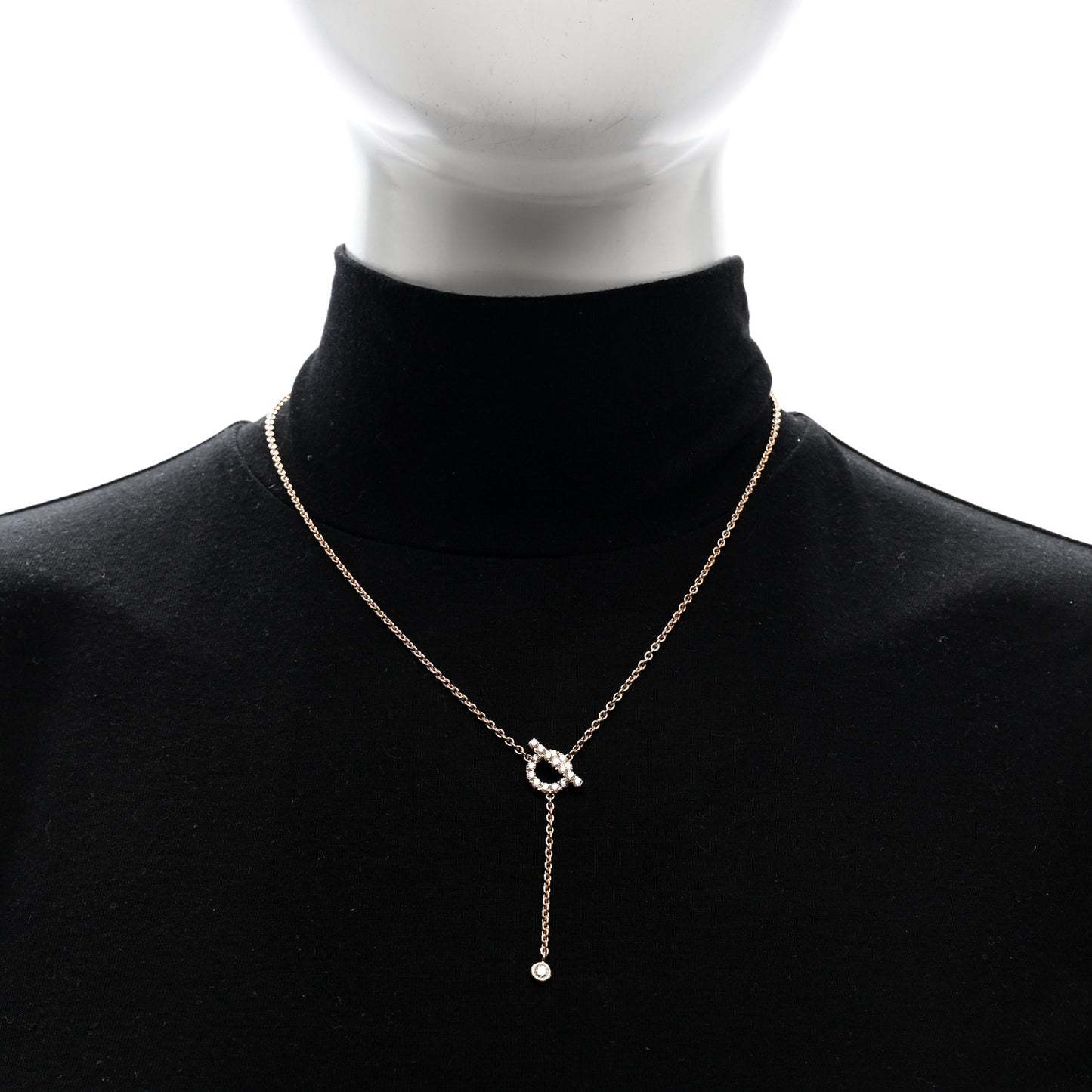 18K Rose Gold Diamond Finesse Lariat Necklace
