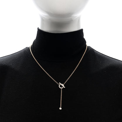 Hermes 18K Rose Gold Diamond Finesse Lariat Necklace 2 of 6