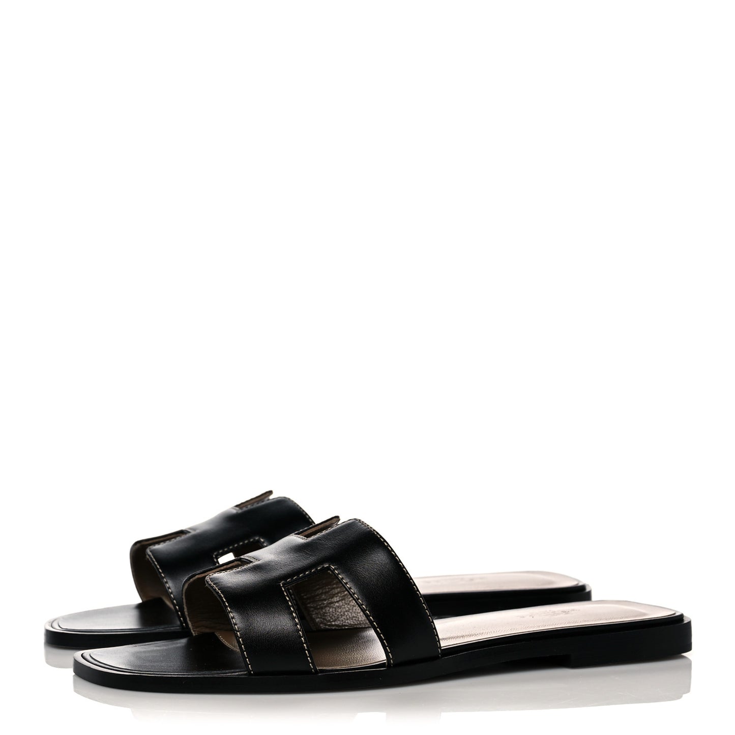 Box Calfskin Oran Sandals 39 Black