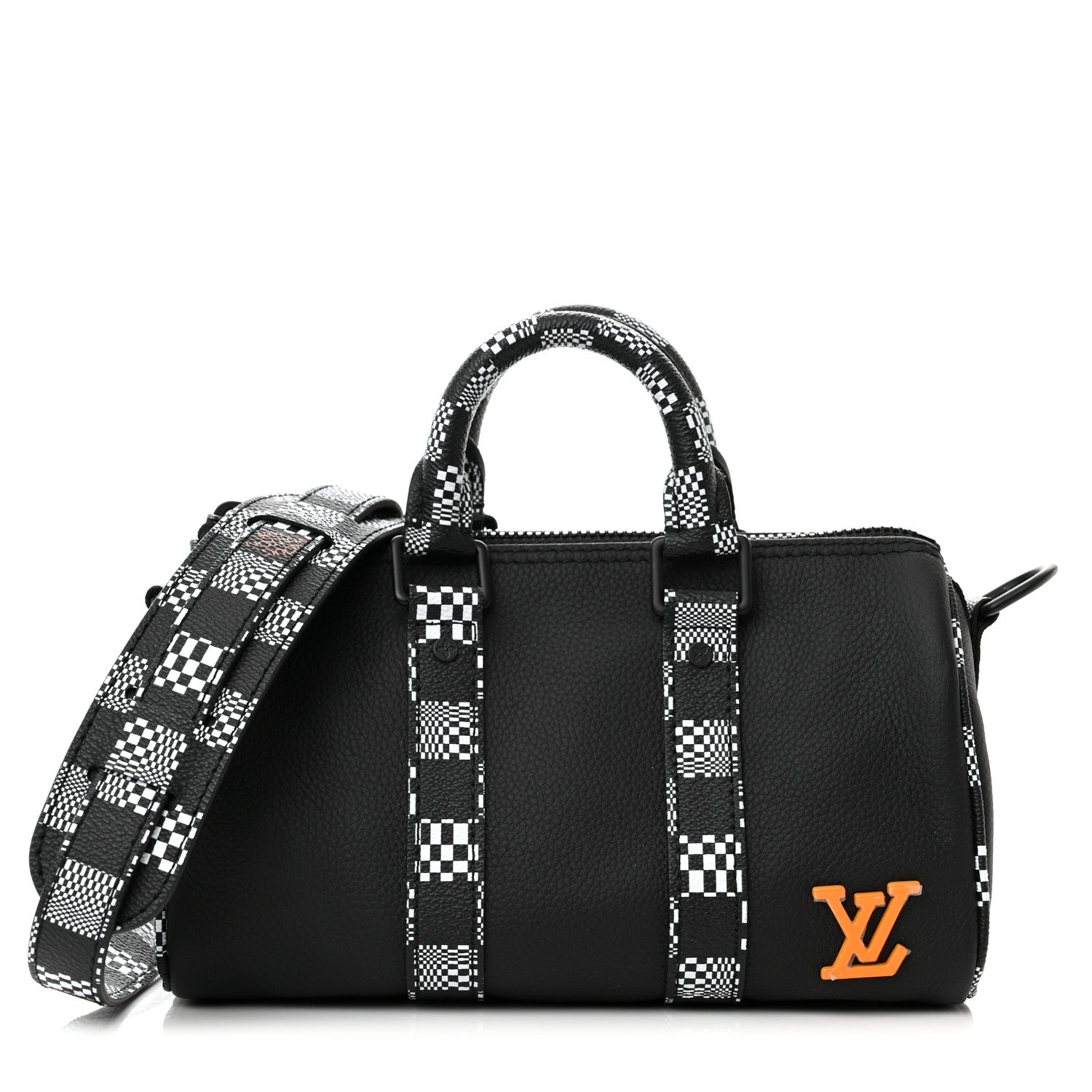 Louis Vuitton Calfskin Damier Distorted Keepall XS Black 1 of 9