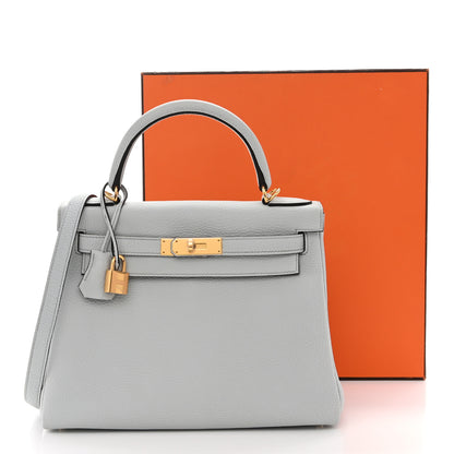 Hermes Taurillon Clemence Kelly Retourne 28 Bleu Pale 11 of 11