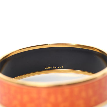 Hermes Enamel Printed Wide Balcon du Guadalquivir Bracelet 65 Promenade Orange 5 of 5