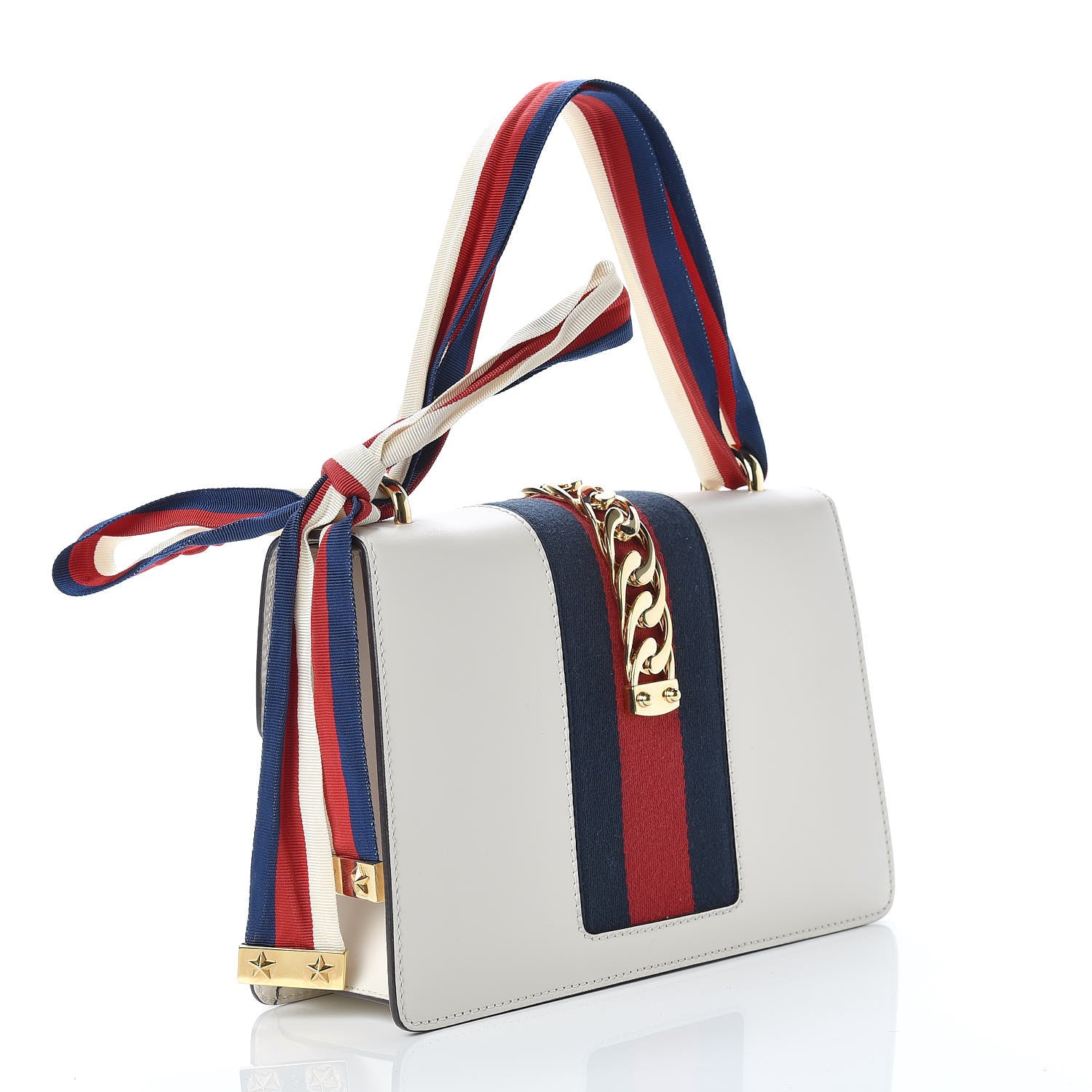 Gucci Calfskin Small Sylvie Shoulder Bag Off White 3 of 14
