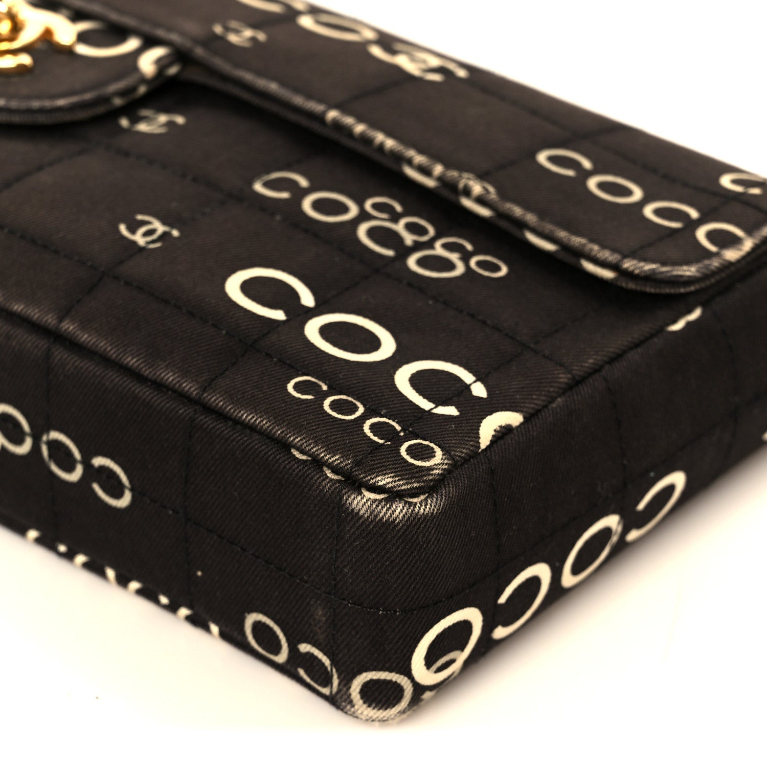 Chanel Canvas Chocolate Bar Quilted Coco East West Flap Brown 11 of 11