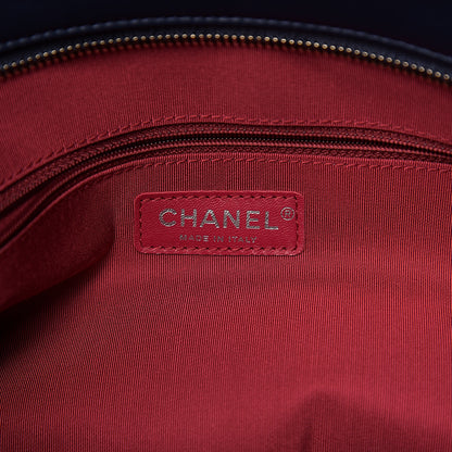Chanel Aged Calfskin Quilted Large Gabrielle Shopping Tote Navy Black 5 of 9