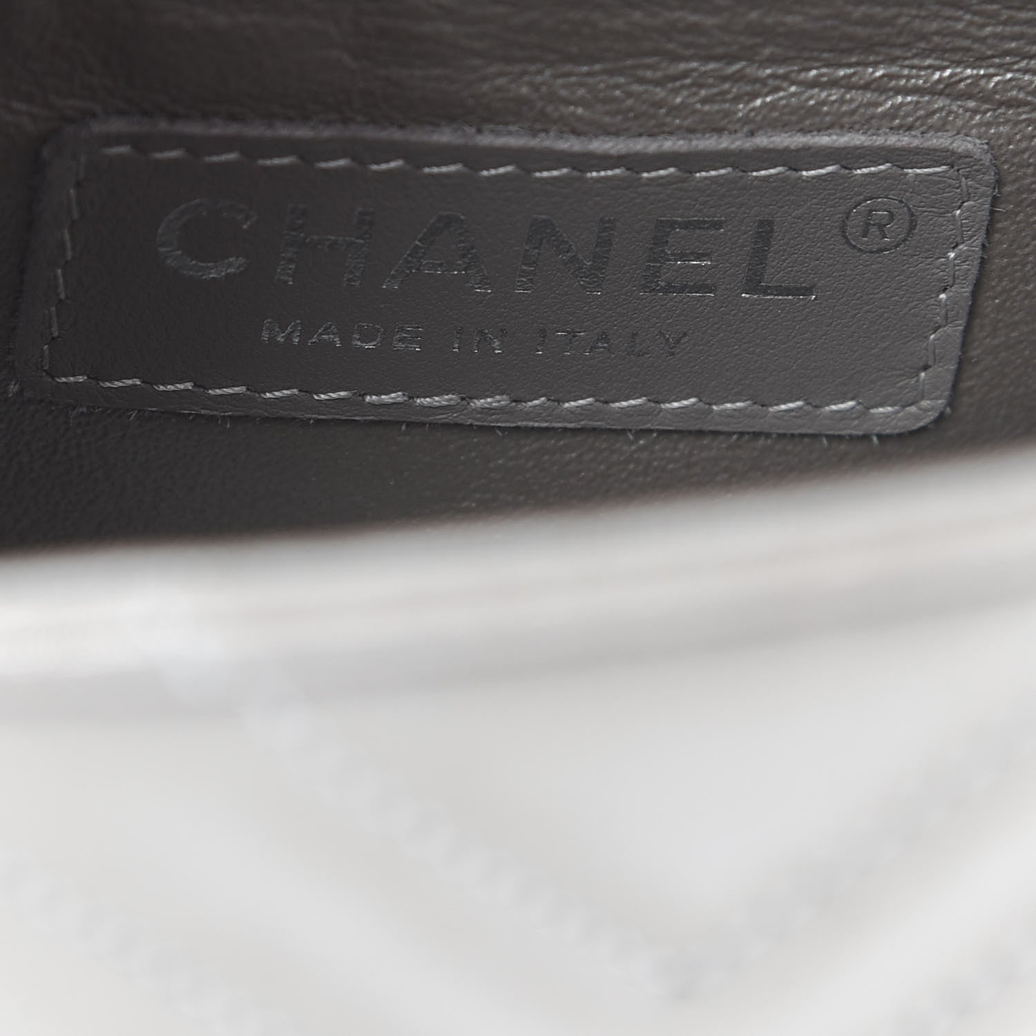 Chanel Iridescent Calfskin Chevron Quilted Mini Square Flap Silver 6 of 9