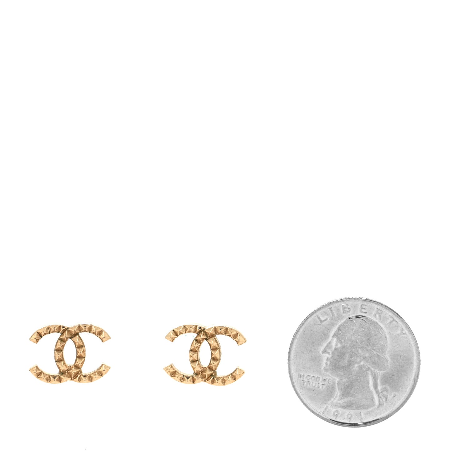 CC Quilted Earrings Gold
