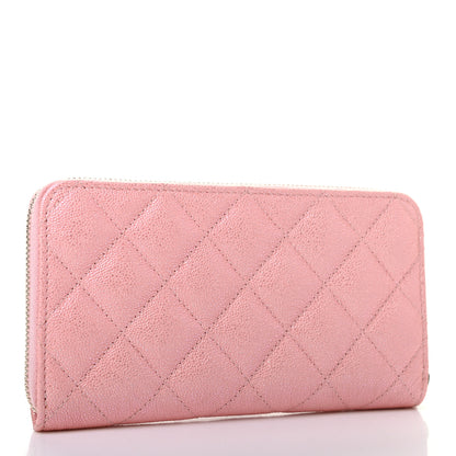 Chanel Iridescent Caviar Quilted Medium Zip Around Wallet Pink 2 of 6
