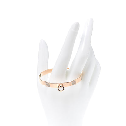 Hermes 18K Rose Gold Diamond PM Collier De Chien Bracelet SH 2 of 6