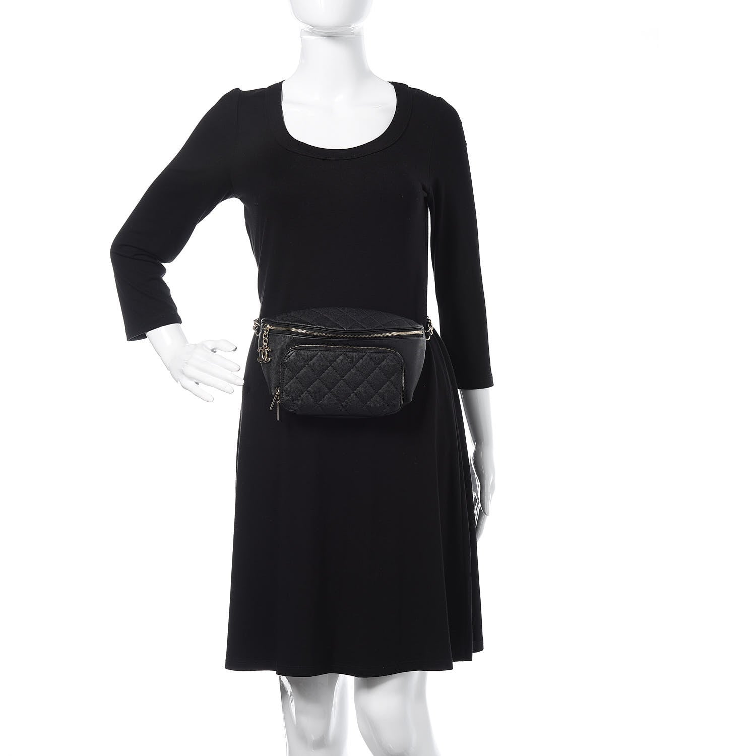Chanel Caviar Quilted Business Affinity Waist Belt Bag Black 2 of 10