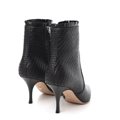 Christian Dior Lambskin Woven District Ankle Boots 38 Black 4 of 9