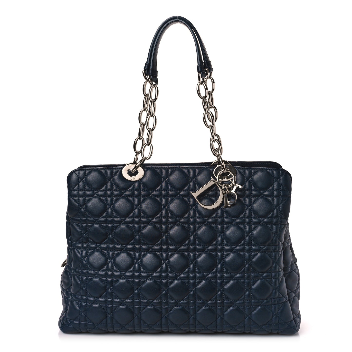 Lambskin Cannage Large Dior Soft Shopping Tote Navy