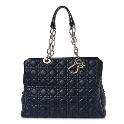 Christian Dior Lambskin Cannage Large Dior Soft Shopping Tote Navy 1 of 9