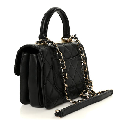 Chanel Lambskin Quilted Mini Trendy CC Dual Handle Flap Bag Black 3 of 13
