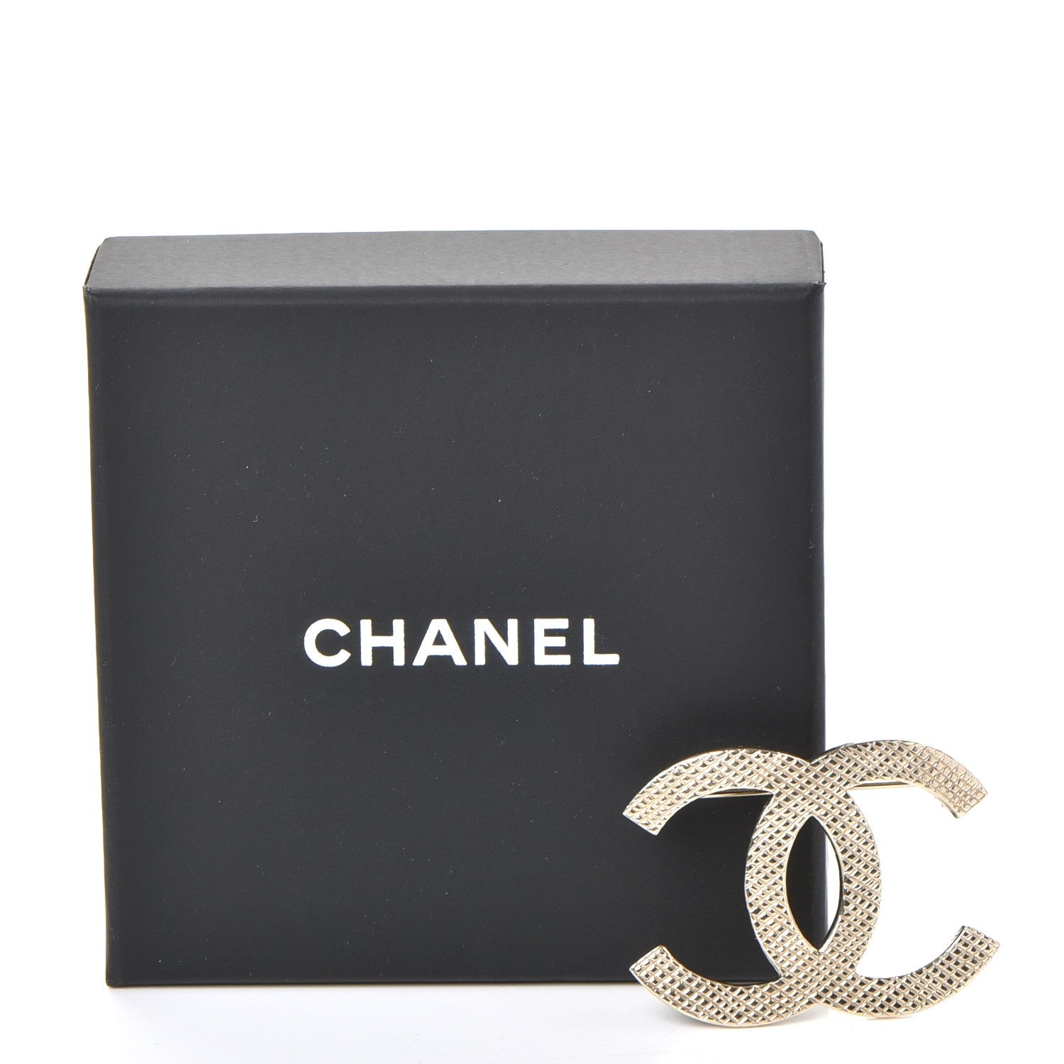 Chanel Quilted CC Brooch Light Gold 5 of 5