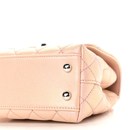 Chanel Iridescent Caviar Quilted Extra Mini Coco Handle Flap Light Pink 10 of 11