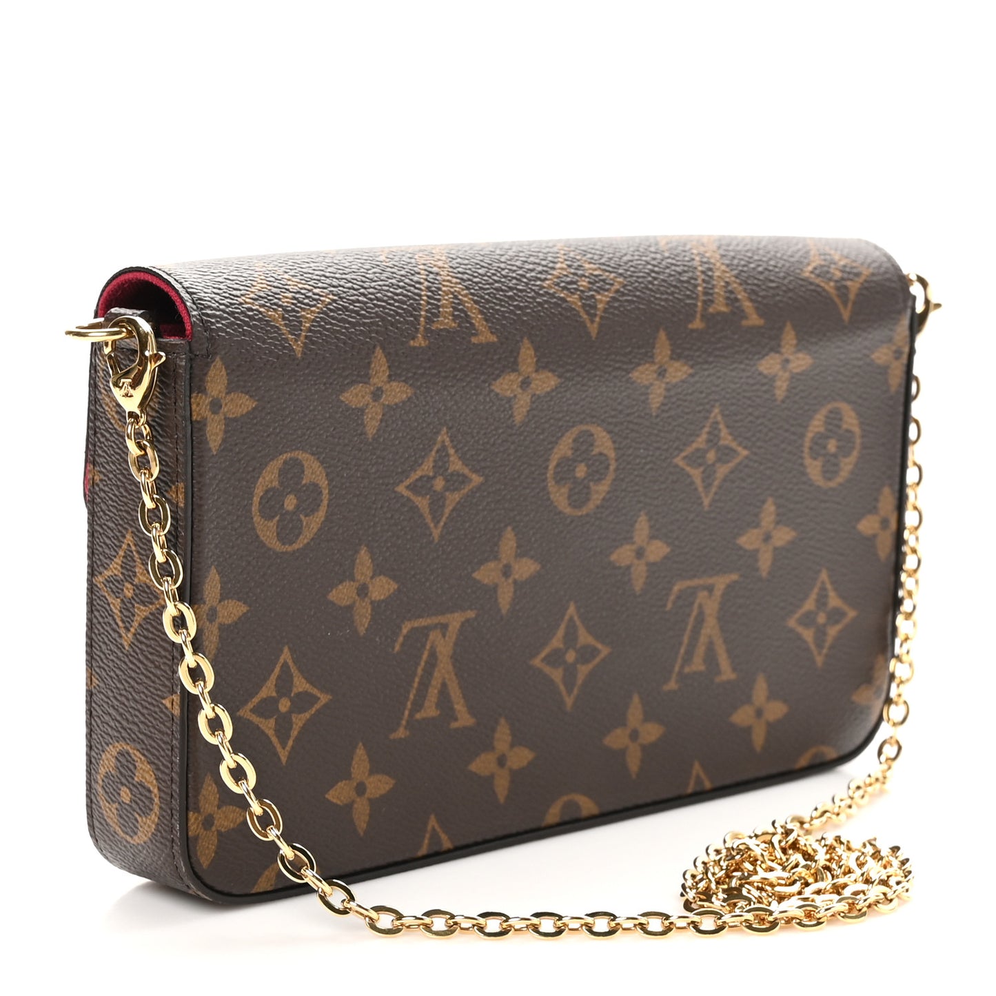 Monogram Pochette Felicie Chain Wallet Fuchsia