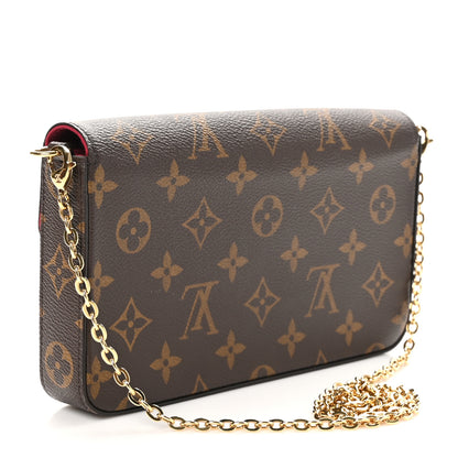 Louis Vuitton Monogram Pochette Felicie Chain Wallet Fuchsia 4 of 11