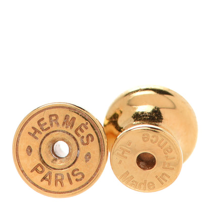 Hermes Gold Lacquered Mini Pop H Earrings White 4 of 6