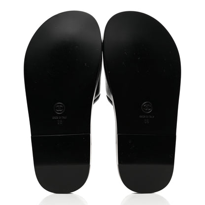 Chanel Lambskin Cha-Nel Mule Sandals 36 Black Multicolor 5 of 10