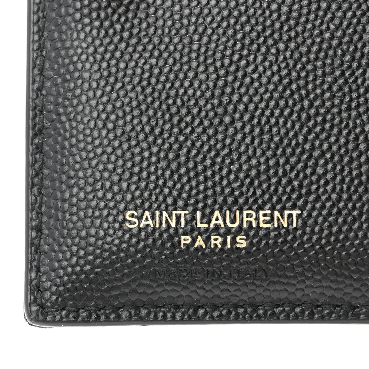 Saint Laurent Grain De Poudre Matelasse Chevron Monogram Zipped Card Case Black 6 of 10