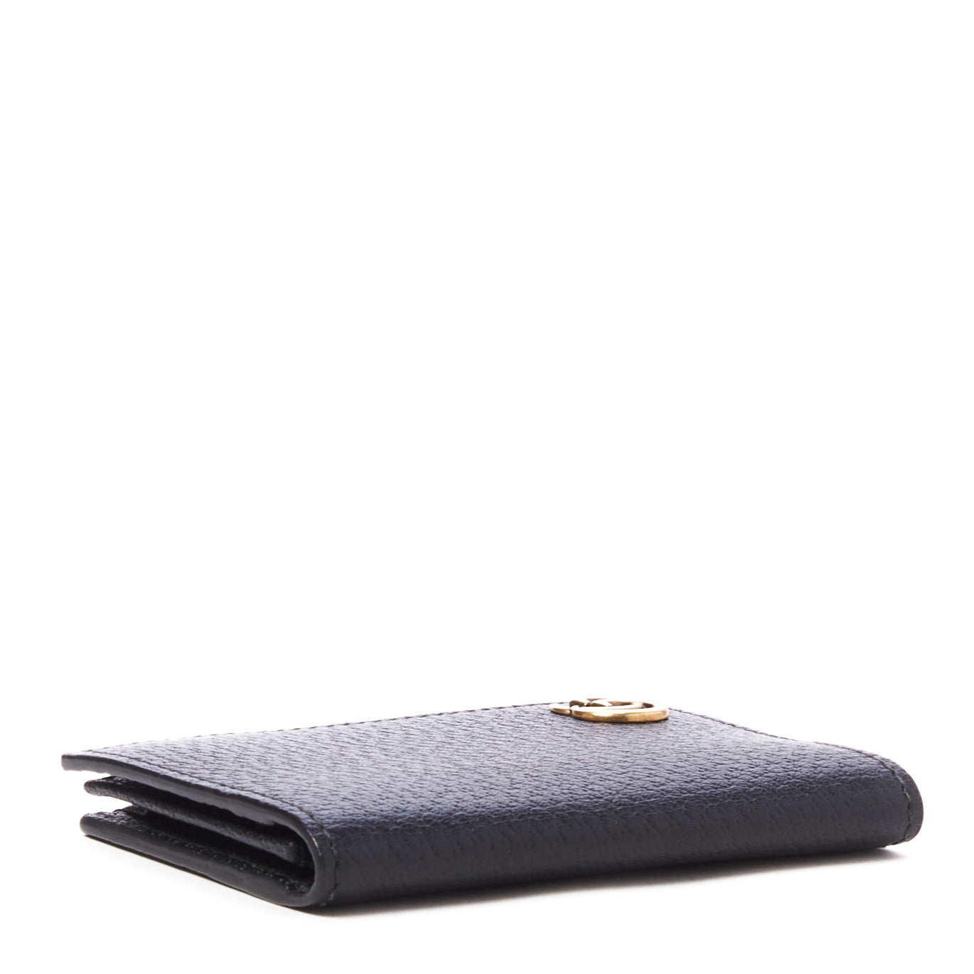 Calfskin Boar Effect GG Marmont Card Case Black
