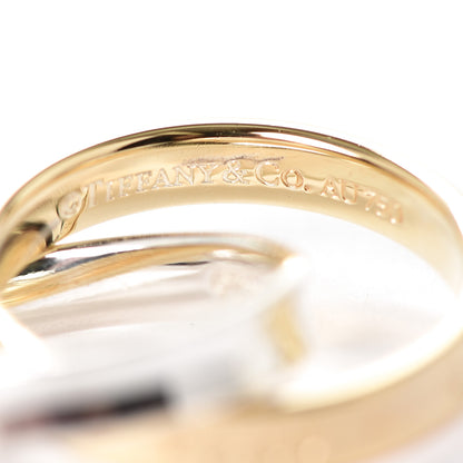 Tiffany Sterling Silver 18K Yellow Gold 1837 Interlocking Circles Ring 54 6.75 4 of 4