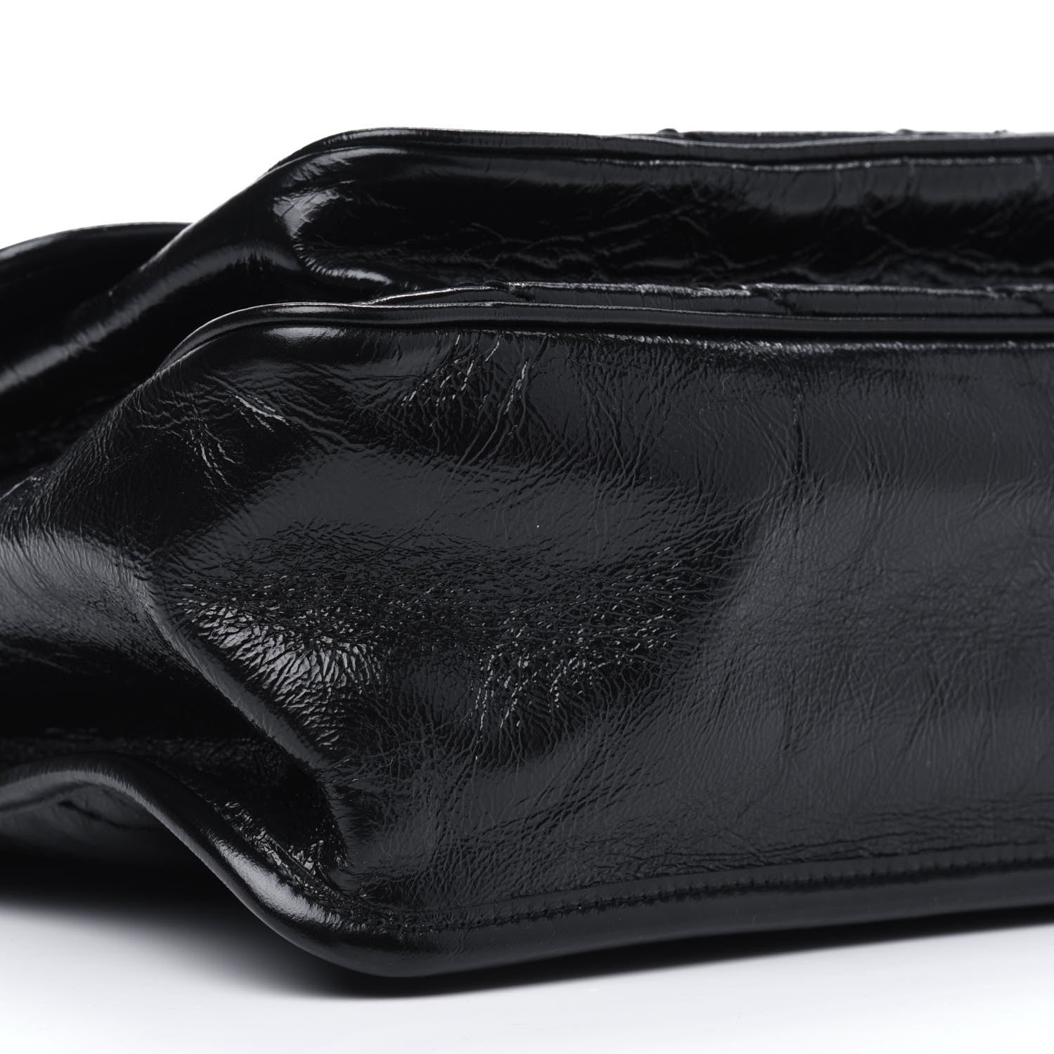Saint Laurent Crinkled Calfskin Matelasse Monogram Medium Niki Chain Satchel Black 9 of 11